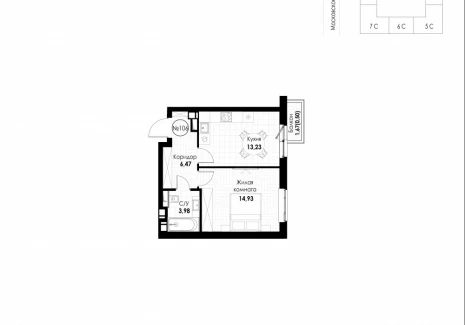 1-комнатная квартира - 11 квартал / ЖК Новатор - фото 1