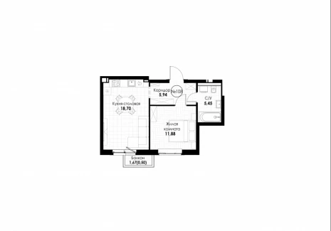1-комнатная квартира - 11 квартал / ЖК Новатор - фото 1