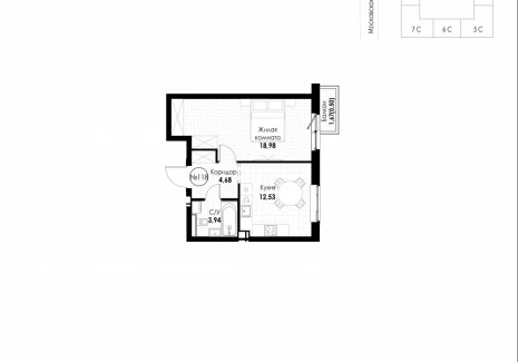 1-комнатная квартира - 11 квартал / ЖК Новатор - фото 1