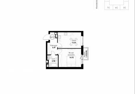 1-комнатная квартира - 11 квартал / ЖК Новатор - фото 1