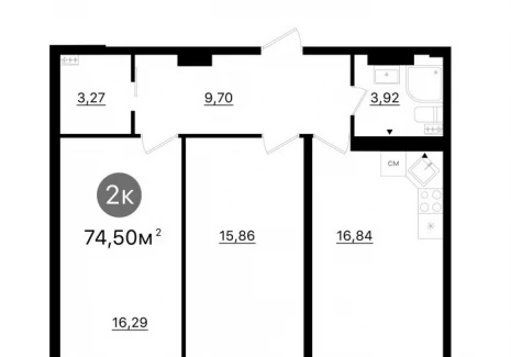 2-комнатная квартира -  проспект Кирова, 71 / ЖК Старт - 2 - фото 1