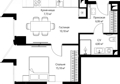 1-комнатная квартира - Багратионовский проезд, 5а к2 / ЖК ФЕЙМОС - фото 1