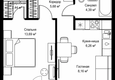 1-комнатная квартира - Дмитровское шоссе, 87 / ЖК Селигер Сити - фото 1
