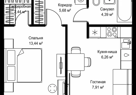 1-комнатная квартира - Дмитровское шоссе, 87 / ЖК Селигер Сити - фото 1