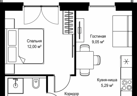 1-комнатная квартира - Дмитровское шоссе, 87 / ЖК Селигер Сити - фото 1