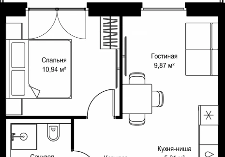 1-комнатная квартира - Дмитровское шоссе, 87 / ЖК Селигер Сити - фото 1