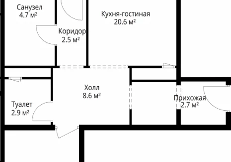 2-комнатная квартира - квартал Центральный, 7 / ЖК У реки. Эко Видное 2.0 - фото 1