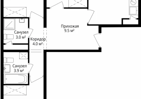 3-комнатная квартира - квартал Центральный, 9 / ЖК У реки. Эко Видное 2.0 - фото 1