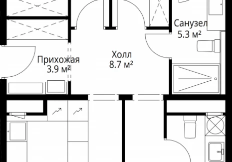 3-комнатная квартира - квартал Центральный, 9 / ЖК У реки. Эко Видное 2.0 - фото 1