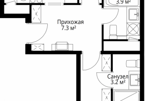 2-комнатная квартира - квартал Центральный, 9 / ЖК У реки. Эко Видное 2.0 - фото 1