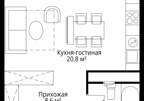 1-комнатная квартира - квартал Центральный, 9 / ЖК У реки. Эко Видное 2.0 - фото 1