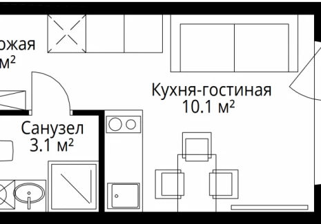 1-комнатная квартира - квартал Центральный, 9 / ЖК У реки. Эко Видное 2.0 - фото 1