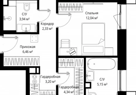 2-комнатная квартира - Деревня Ликино / ЖК Мыс - фото 1