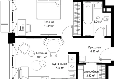 1-комнатная квартира - Деревня Ликино / ЖК Мыс - фото 1