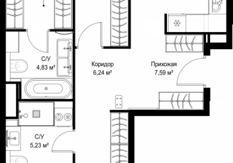 2-комнатная квартира - Деревня Ликино / ЖК Мыс - фото 1