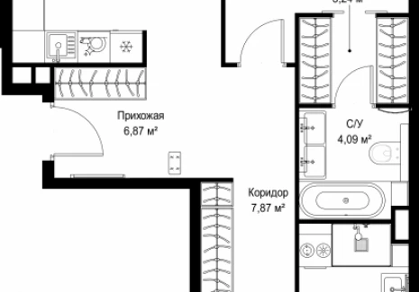 2-комнатная квартира - Деревня Ликино / ЖК Мыс - фото 1