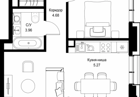 1-комнатная квартира - пр-т Мира, 186А / ЖК Мира - фото 1