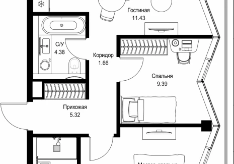 2-комнатная квартира - пр-т Мира, 186А / ЖК Мира - фото 1