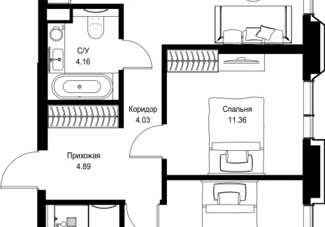 2-комнатная квартира - пр-т Мира, 186А / ЖК Мира - фото 1