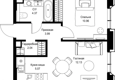 1-комнатная квартира - пр-т Мира, 186А / ЖК Мира - фото 1