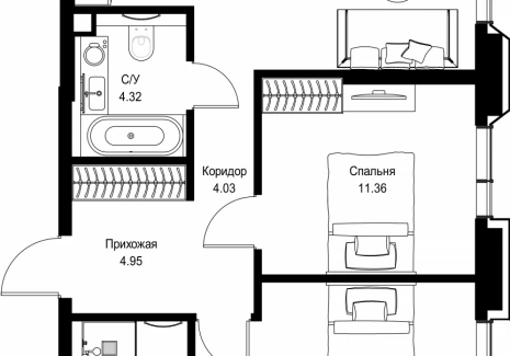 2-комнатная квартира - пр-т Мира, 186А / ЖК Мира - фото 1