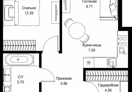 1-комнатная квартира - пр-т Мира, 186А / ЖК Мира - фото 1