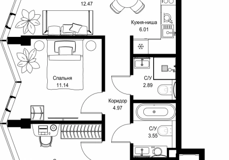 2-комнатная квартира - пр-т Мира, 186А / ЖК Мира - фото 1