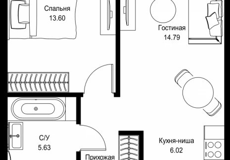 1-комнатная квартира - пр-т Мира, 186А / ЖК Мира - фото 1