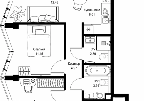 2-комнатная квартира - пр-т Мира, 186А / ЖК Мира - фото 1