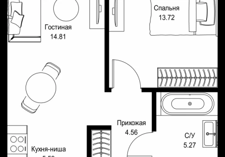 1-комнатная квартира - пр-т Мира, 186А / ЖК Мира - фото 1