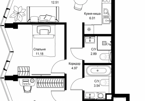 2-комнатная квартира - пр-т Мира, 186А / ЖК Мира - фото 1