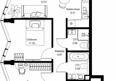 2-комнатная квартира - пр-т Мира, 186А / ЖК Мира - фото 1