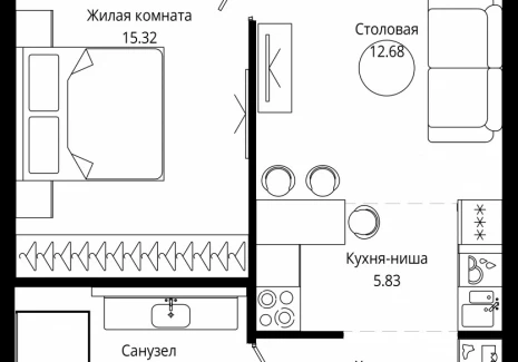 1-комнатная квартира - 4-я улица Марьиной Рощи, 10 / ЖК Мод - фото 1