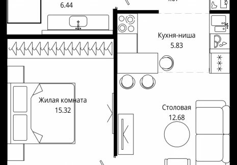 1-комнатная квартира - 4-я улица Марьиной Рощи, 10 / ЖК Мод - фото 1