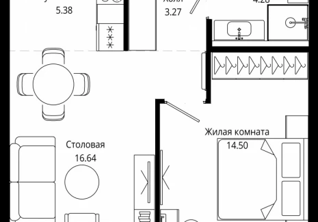 1-комнатная квартира - 4-я улица Марьиной Рощи, 10 / ЖК Мод - фото 1