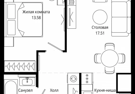 1-комнатная квартира - 4-я улица Марьиной Рощи, 10 / ЖК Мод - фото 1