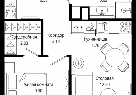 1-комнатная квартира - 4-я улица Марьиной Рощи, 10 / ЖК Мод - фото 1