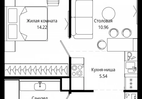 1-комнатная квартира - 4-я улица Марьиной Рощи, 10 / ЖК Мод - фото 1