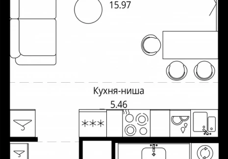 Квартира студия - 4-я улица Марьиной Рощи, 10 / ЖК Мод - фото 1