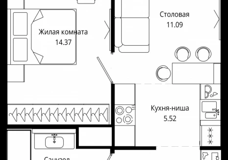 1-комнатная квартира - 4-я улица Марьиной Рощи, 10 / ЖК Мод - фото 1