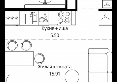 Квартира студия - 4-я улица Марьиной Рощи, 10 / ЖК Мод - фото 1
