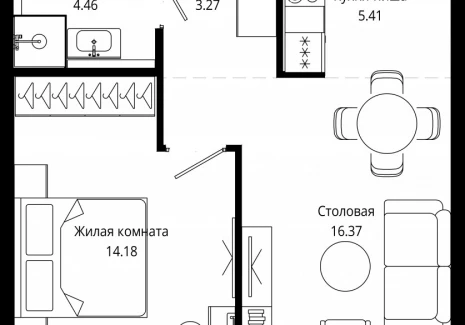 1-комнатная квартира - 4-я улица Марьиной Рощи, 10 / ЖК Мод - фото 1