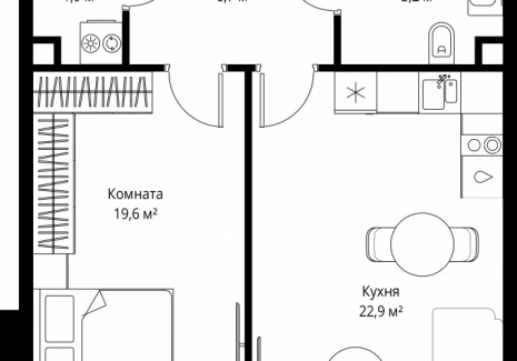 1-комнатная квартира - 1-й Красногвардейский проезд, 13 / ЖК ОНЕ - фото 1