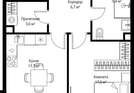 1-комнатная квартира - 1-й Красногвардейский проезд, 13 / ЖК ОНЕ - фото 1
