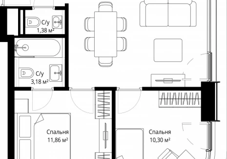 2-комнатная квартира - Волоколамское шоссе, 97 / ЖК Сити Бэй - фото 1