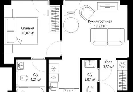 1-комнатная квартира - Волоколамское шоссе, 97 / ЖК Сити Бэй - фото 1