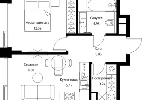 1-комнатная квартира - Волоколамское шоссе, 95с2 / ЖК Сити Бэй - фото 1