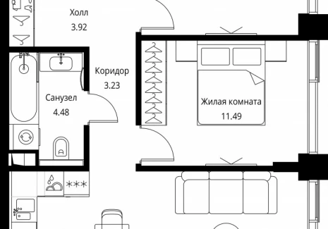 2-комнатная квартира - Волоколамское шоссе, 95с2 / ЖК Сити Бэй - фото 1