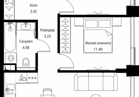 2-комнатная квартира - Волоколамское шоссе, 95с2 / ЖК Сити Бэй - фото 1