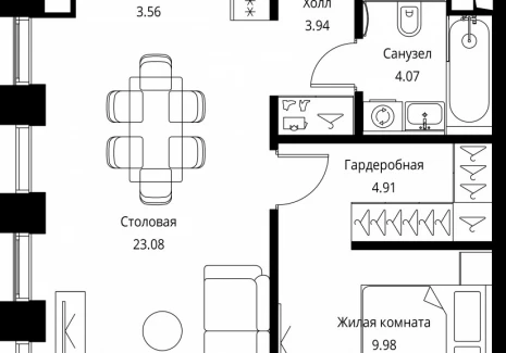 1-комнатная квартира - Волоколамское шоссе, 95с2 / ЖК Сити Бэй - фото 1